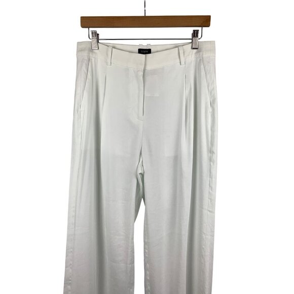 J.Crew Womens White Linen Blend Wide-Leg Trousers Size 6 New With Tags - Picture 2 of 5